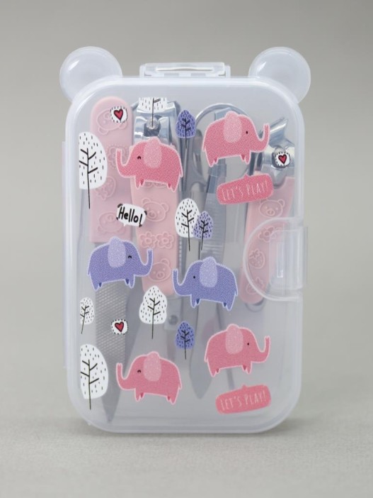 Маникюрный набор "Много слонов", розовый 