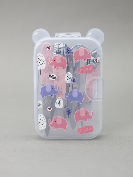 Маникюрный набор "Много слонов", розовый 