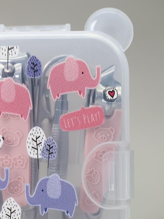 Маникюрный набор "Много слонов", розовый 