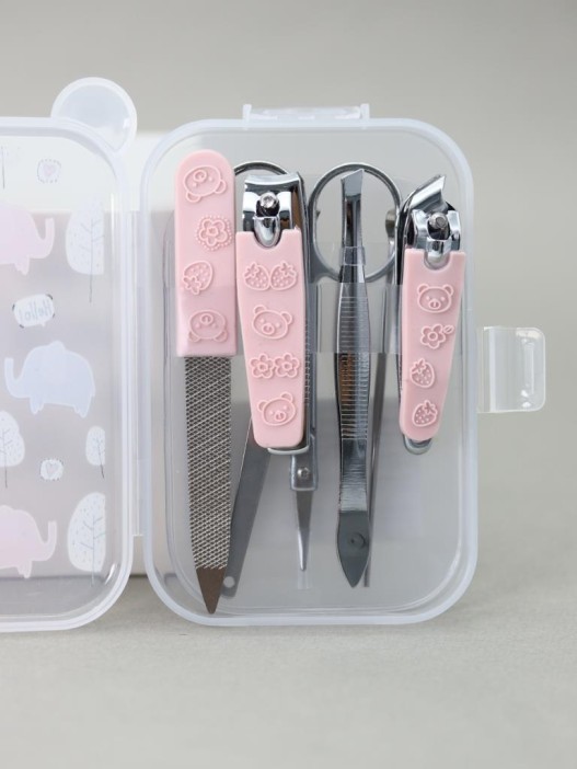 Маникюрный набор "Много слонов", розовый 