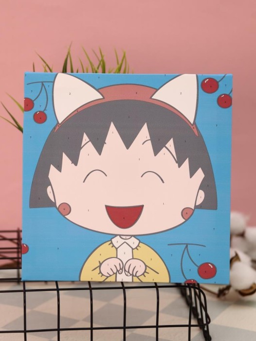 Картина по номерам на подрамнике Draw Me! «Cheerful girl», (20*20 см) 