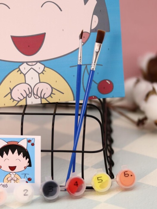 Картина по номерам на подрамнике Draw Me! «Cheerful girl», (20*20 см) 