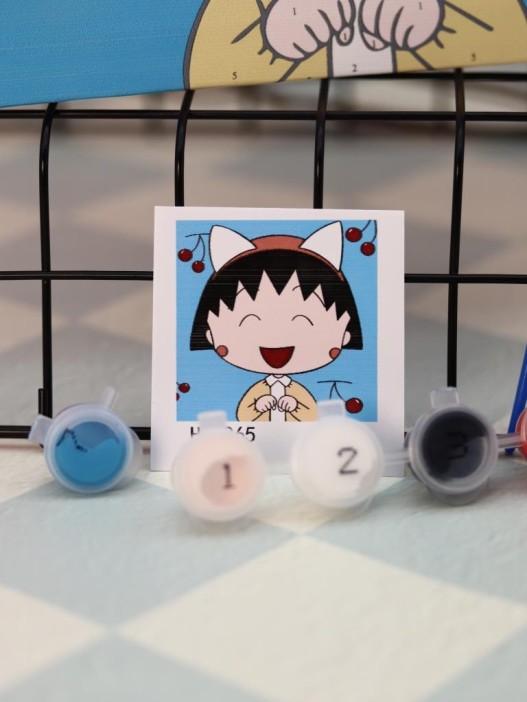 Картина по номерам на подрамнике Draw Me! «Cheerful girl», (20*20 см) 