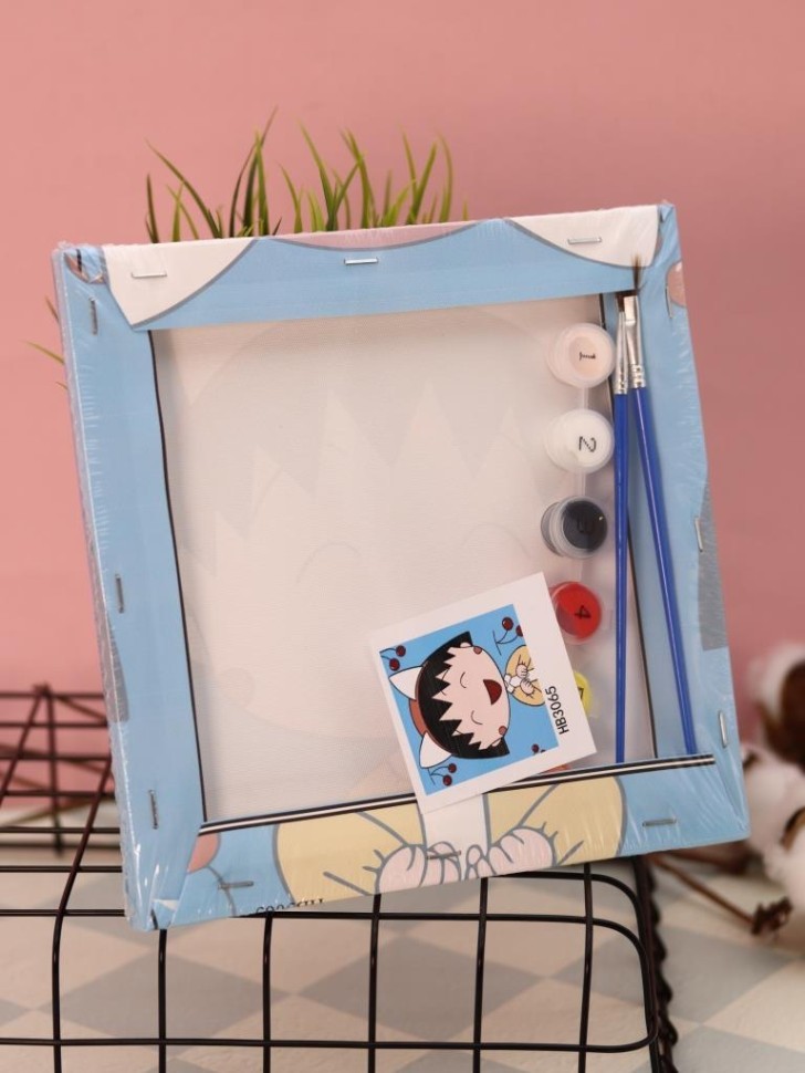 Картина по номерам на подрамнике Draw Me! "Веселая девочка", (20*20 см)