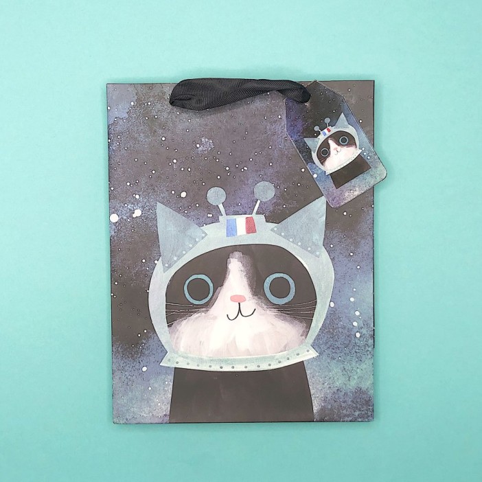 Пакет подарочный &quot;Cat&quot;, blue S 