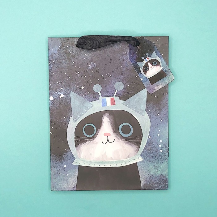 Пакет подарочный &quot;Cat&quot;, blue S 