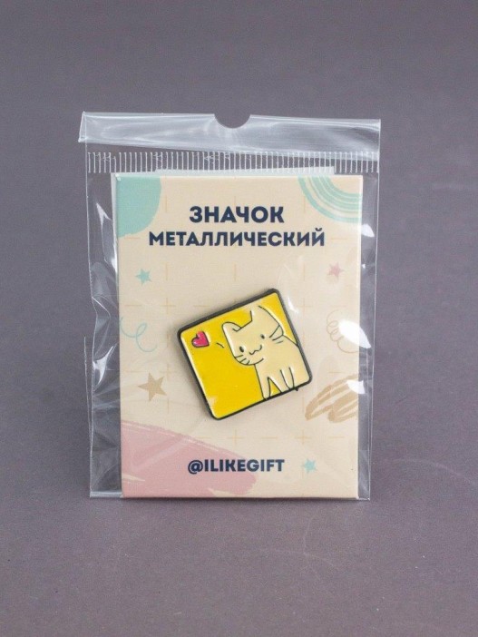 Значок металлический iLikeGift &quot;Cat in love&quot; 