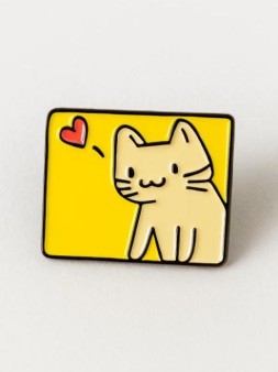 Значок металлический iLikeGift "Cat in love"