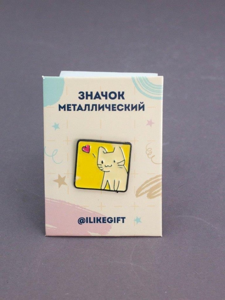 Значок металлический iLikeGift "Влюбленный кот"