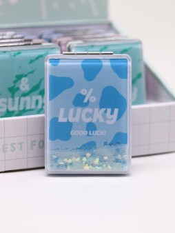 Зеркало раскладное "Zoo print", голубое, 8*6 см