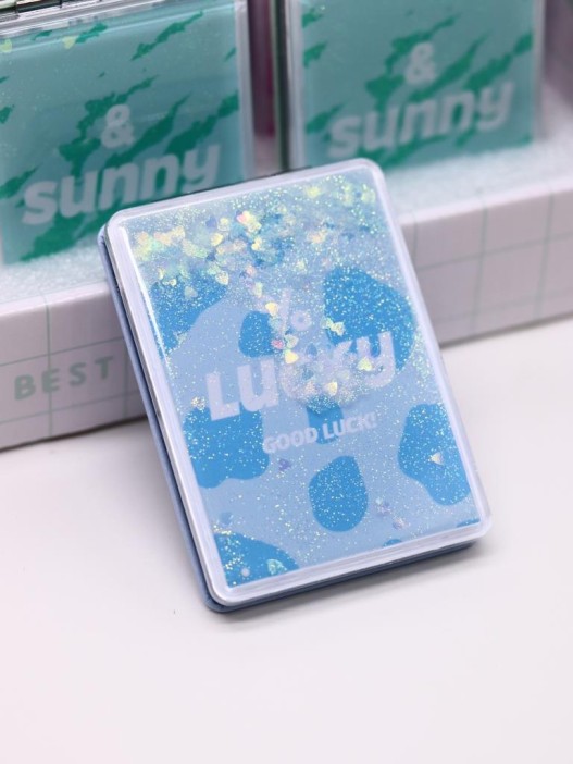 Зеркало раскладное &quot;Zoo print&quot;, голубое, 8*6 см 