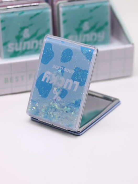 Зеркало раскладное &quot;Zoo print&quot;, голубое, 8*6 см 