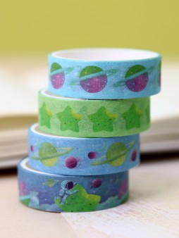 Набор декоративного скотча «Астронавт», синий