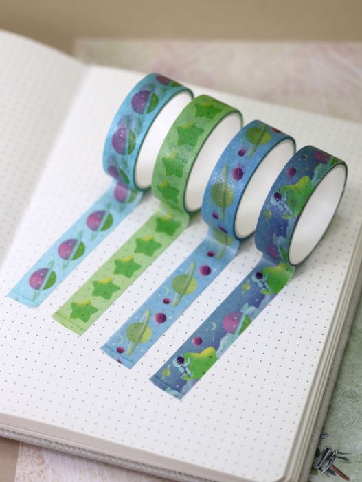 Набор декоративного скотча «Астронавт», синий 