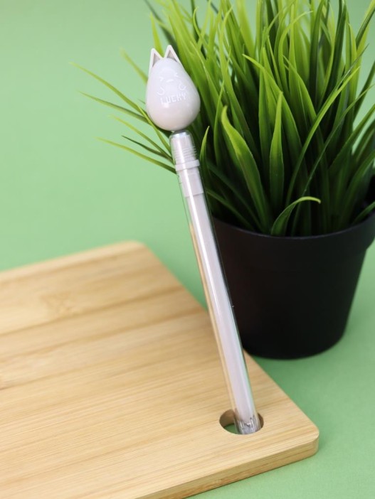 Ручка с магнитной насадкой &quot;Lucky kitten&quot;, grey 