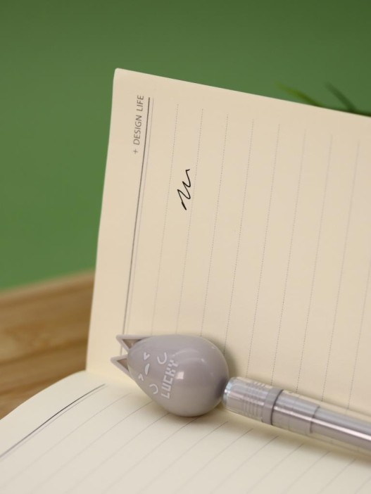 Ручка с магнитной насадкой &quot;Lucky kitten&quot;, grey 