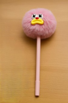 Ручка с помпоном "The sad monster", pink