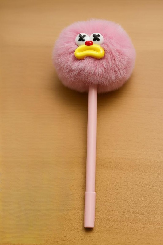 Ручка с помпоном "The sad monster", pink