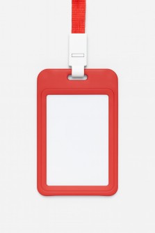 Держатель для карт с шнурком "Clear color", red (11*7 см)