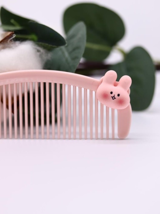 Расческа "Веселые друзья, зайцы", розовая 