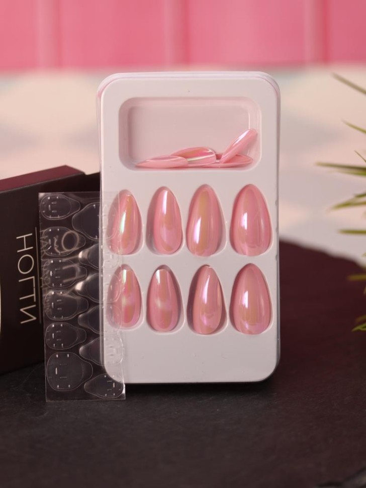 Накладные ногти GIRLY "Розовый", 12 шт., складными пластинами