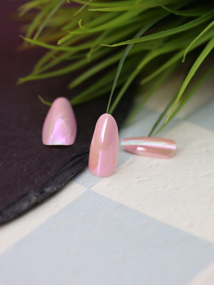 Накладные ногти GIRLY "Розовый", 12 шт., складными пластинами