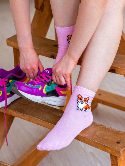 Носки женские iLikeGift "Dog", розовый, р. 35-40 