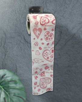 Сувенирная туалетная бумага «Сердечки», двухслойная, 25 м (10х9,5 см)