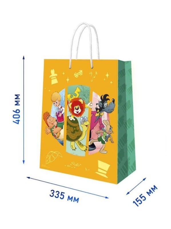 Пакет подарочный XL 31.5*38*15.5см Союзмультфильм. "Доставка тортиков"