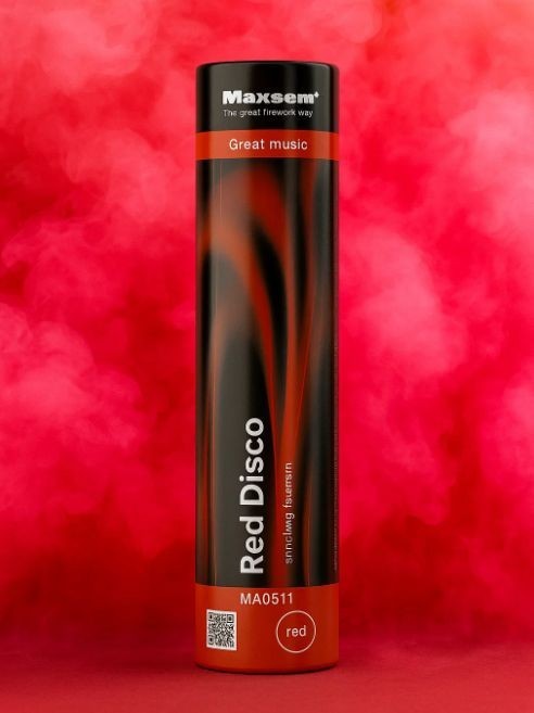 Цветной дым &quot;Red Disco&quot;, красный, калибр 0,8&quot;, 60сек, 16см) 