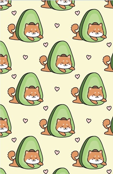 Держатель для карт Аниме «Many shiba inu avocado» (6,5 х 10,4 см) 
