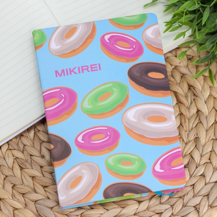 Блокнот (A5) &quot;Many donuts&quot;, blue (14.5*21) 