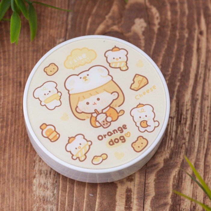 Контейнер для линз &quot;Girlin hat dog&quot;, yellow 