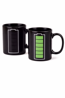 Кружка хамелеон "Заряд", черная