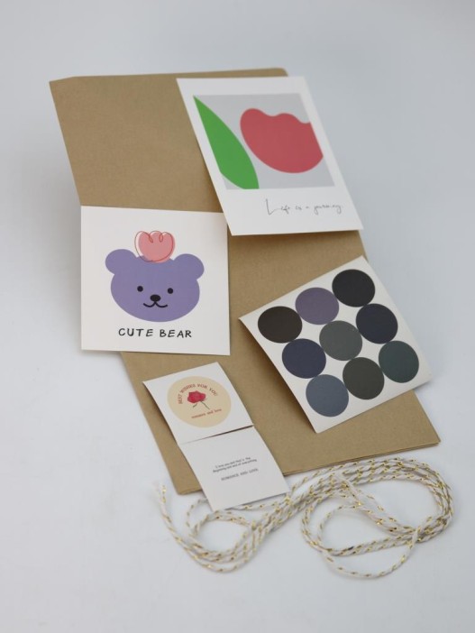 Упаковочный набор для подарков (2 листа+лента+открытка+5 наклеек)&quot;Earthy harmony&quot;,50x70см 