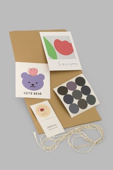 Упаковочный набор для подарков (2 листа+лента+открытка+5 наклеек)"Earthy harmony",50x70см