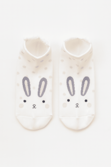 Носки iLikeGift «Bunny face», white, мужские/женские евро размер 35-41