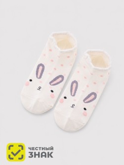 Носки iLikeGift "Зайчата", белые, мужские/женские евро размер 35-41