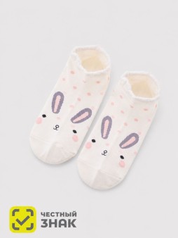 Носки iLikeGift "Зайчата", белые, мужские/женские евро размер 35-41