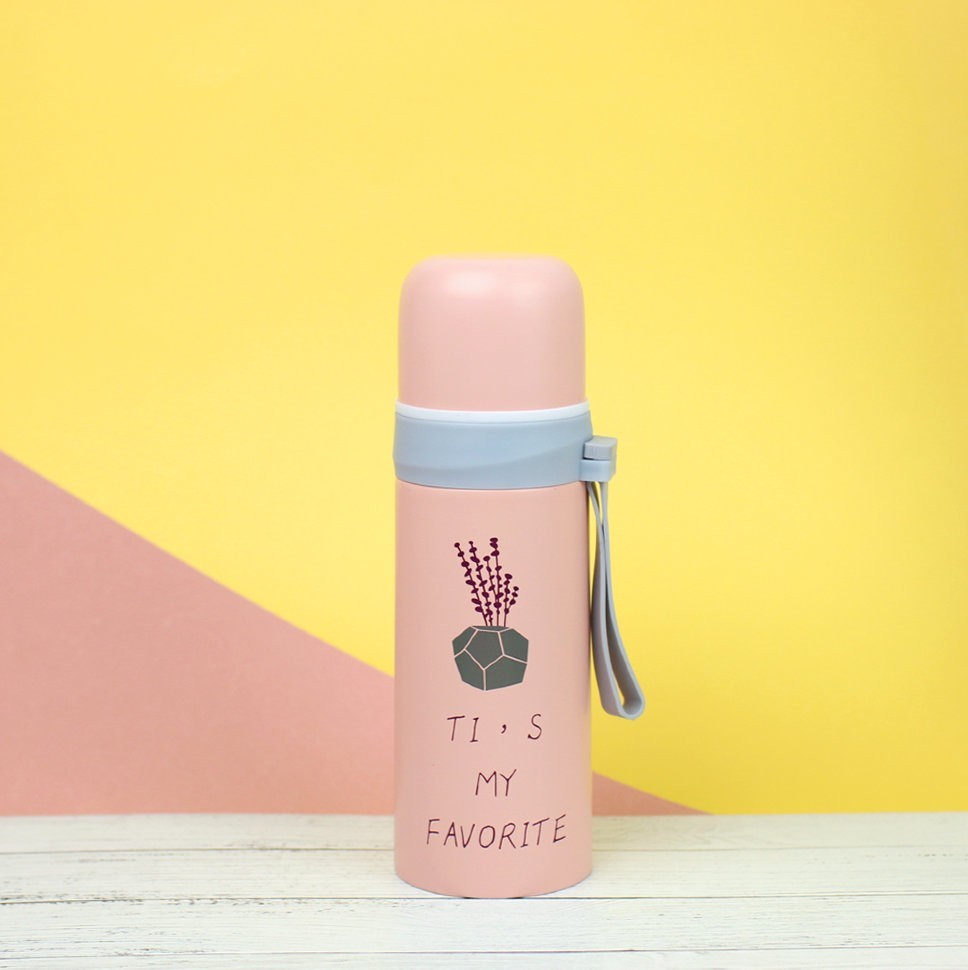 M-2743W Термос "My favorite", pink (350ml)