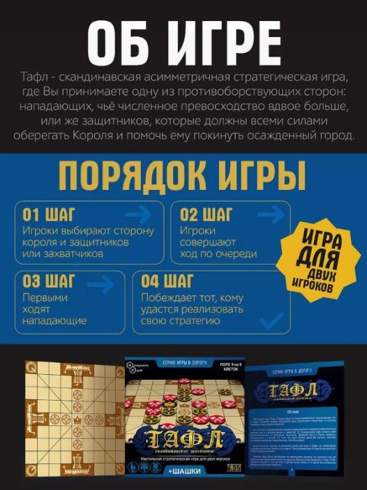 Игры дорожная &quot;Тафл+ шашки&quot; 