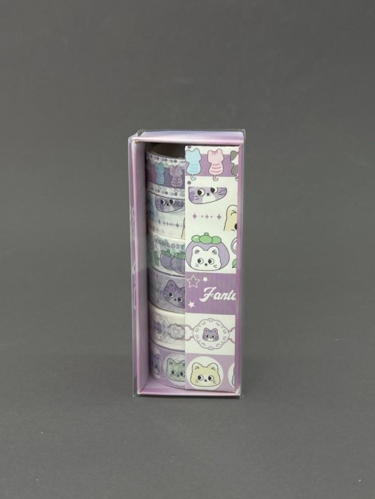 Набор декоративного скотча 6 шт. "Funny buddies", purple (1,5см*2м) 