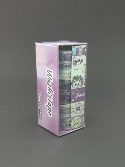 Набор декоративного скотча 6 шт. "Funny buddies", purple (1,5см*2м) 
