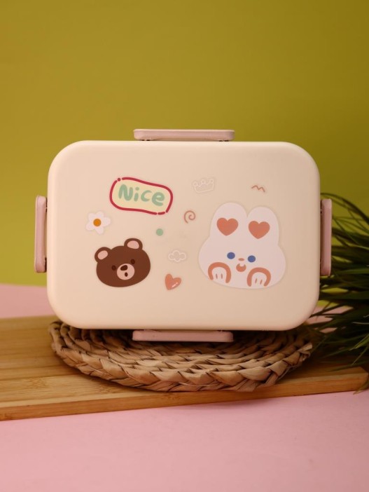 Ланчбокс &quot;Bear and hare friends&quot;, white, 1300 ml 