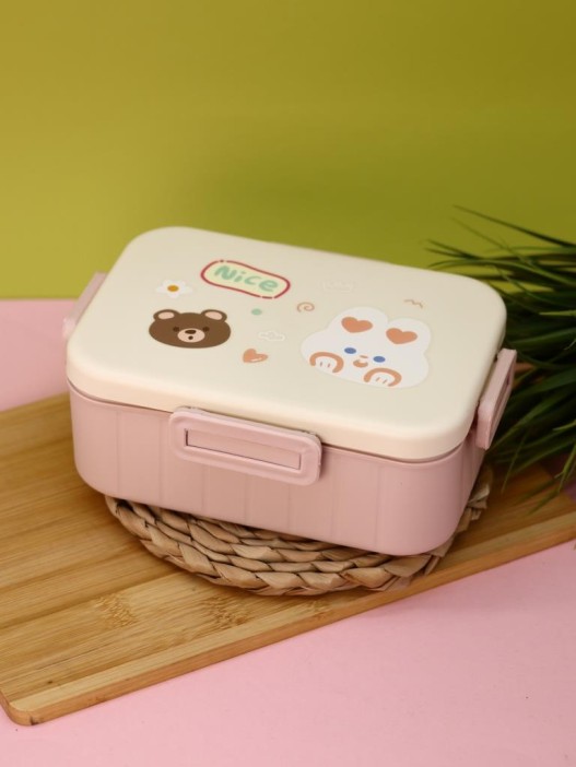 Ланчбокс &quot;Bear and hare friends&quot;, white, 1300 ml 