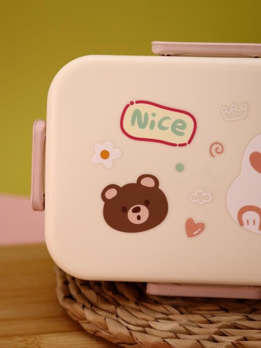 Ланчбокс &quot;Bear and hare friends&quot;, white, 1300 ml 