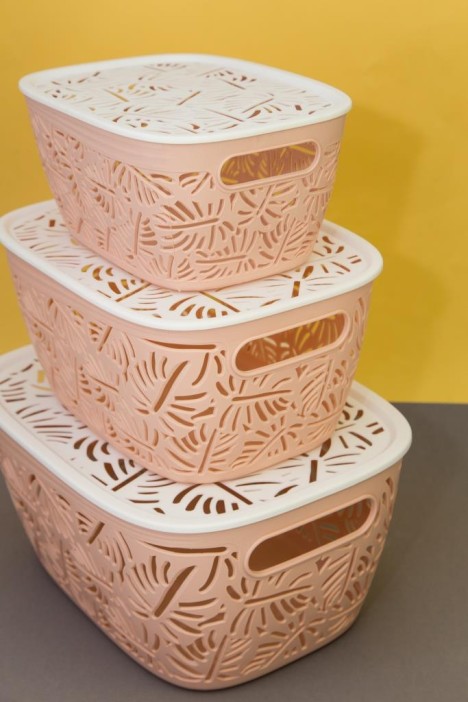 Корзина для хранения &quot;Leaves&quot;, small pink 