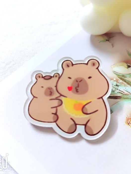 Значок акриловый iLikeGift &quot;Capybaras and the Duck&quot; 