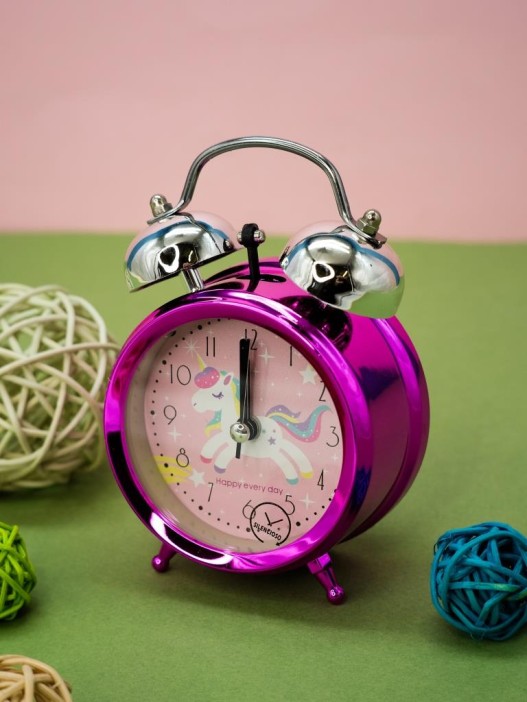 Часы-будильник «Happy unicorn», pink metalic (5,6х8,9 см) 