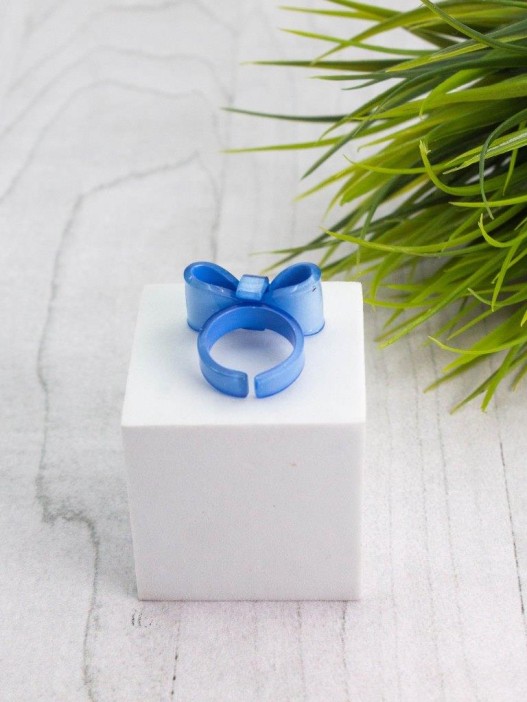 Кольцо акриловое GIRLY &quot;Bow&quot;, blue (d=1,8 см) 